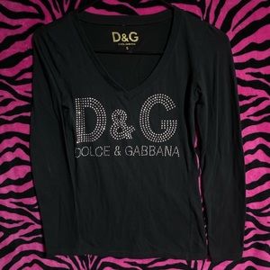 D&G black long sleeve shirt